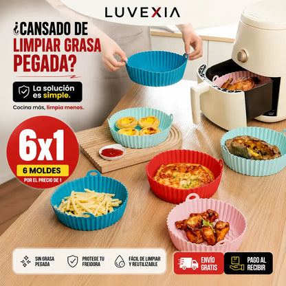 PROMO 6x1 Moldes Antiadherentes de Silicona para Freidora de Aire
